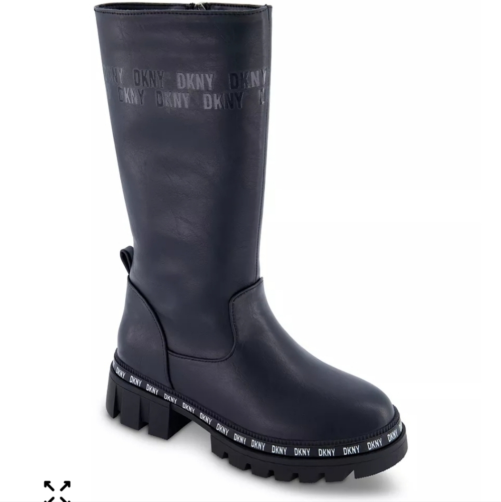 DKNY- Girls Black Gabby Tall Boot. Size 3